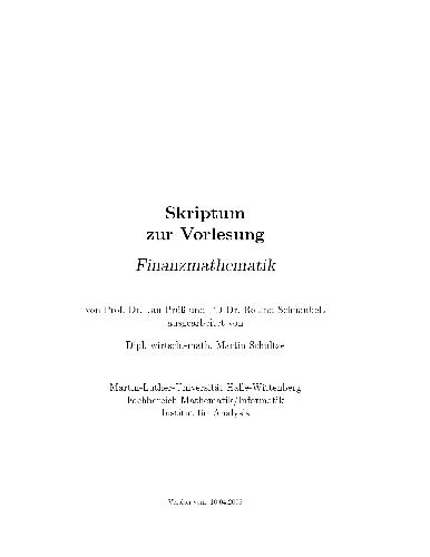 Finanzmathematik 001