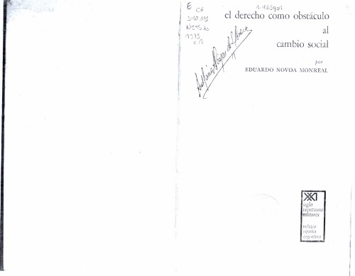 El derecho como obstaculo al cambio social