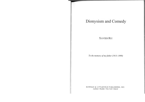 Dionysism and Comedy