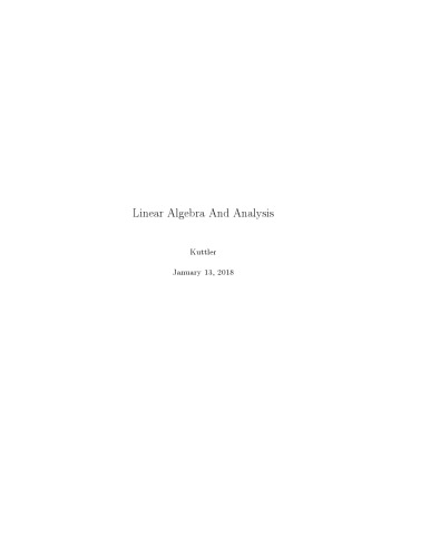 Linear Algebra And Analysis