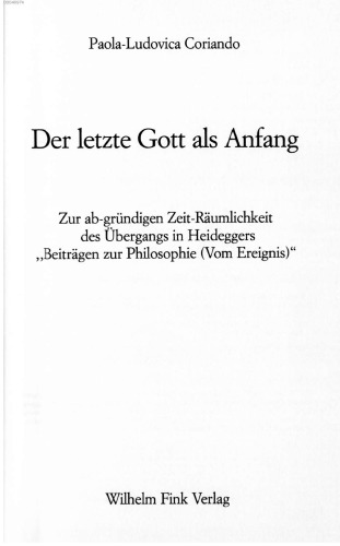 Der letzte Gott als Anfang