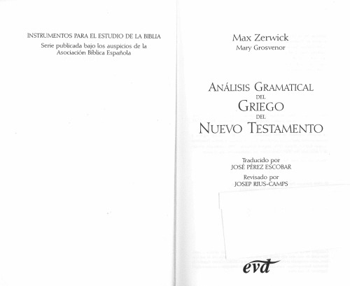 Análisis Gramatical del Griego del Nuevo Testamento
