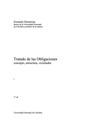 Tratado de las Obligaciones: concepto, estructura, vicisitudes