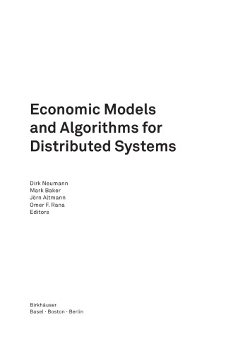 Economic models and algorithms for distributed systems