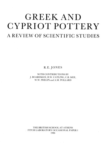 Greek and Cypriot  Pottery: A Review of Scientific Studies
