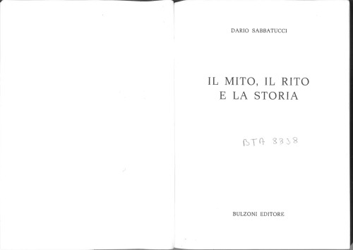 Il mito, il rito e la storia