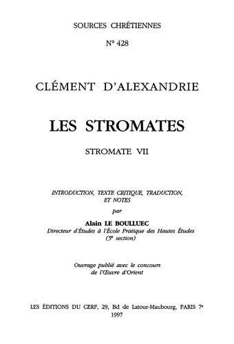 Clément d’Alexandrie, Les Stromates, Stromate VII