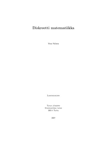 Diskreetti matematiikka [lecture notes]