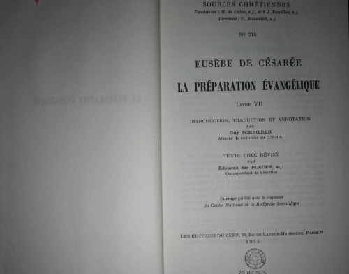 Préparation évangélique, Livre VII