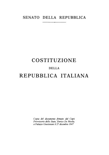 Costituzione della Repubblica Italiana