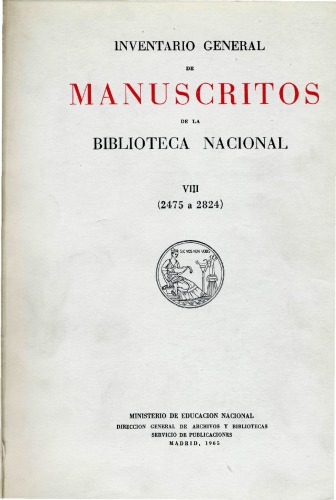 Inventario general de los manuscritos de la Biblioteca nacional