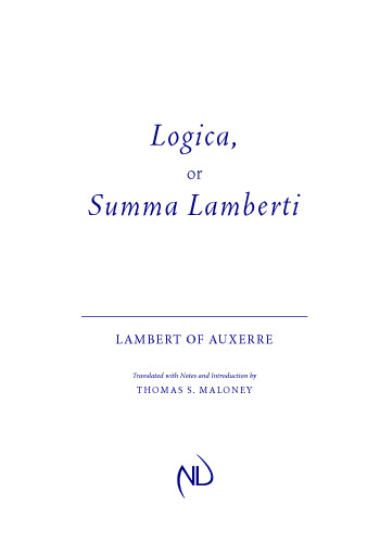 Logica, or Summa Lamberti