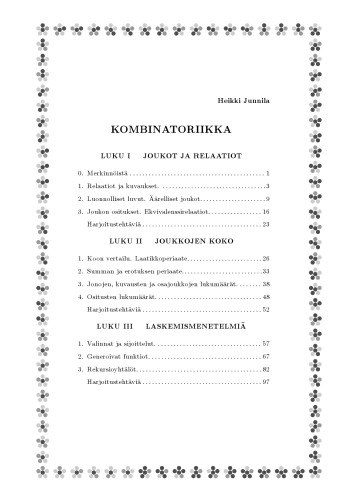 Kombinatoriikkaa [lecture notes]
