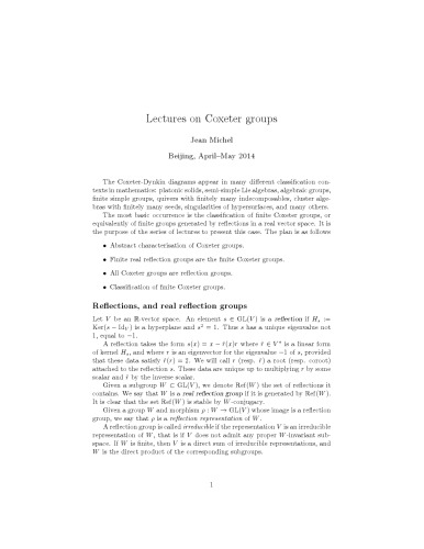 Lectures on Coxeter groups
