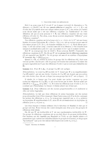 Groupes de réflexions complexes [lecture notes]