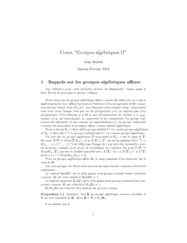 Groupes algébriques II [lecture notes]