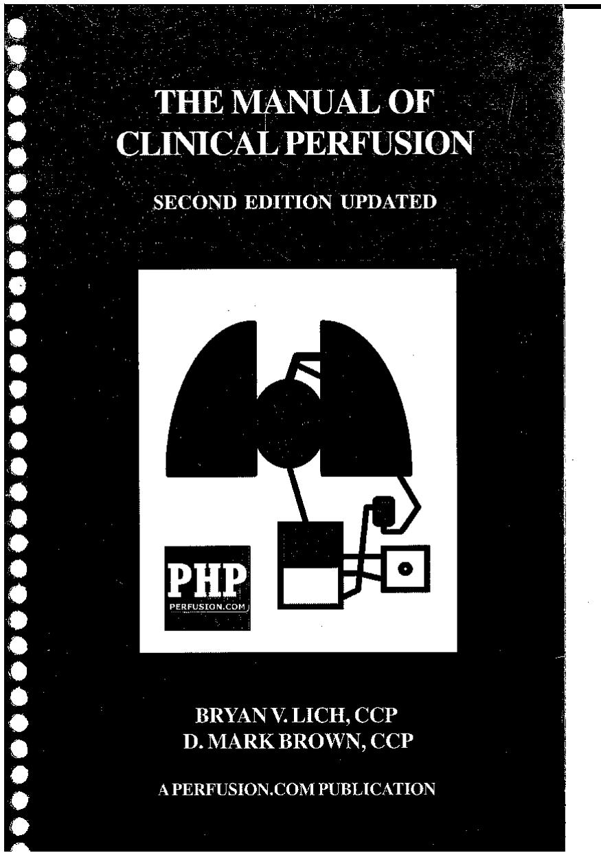 The Manual of Clinical Perfusion