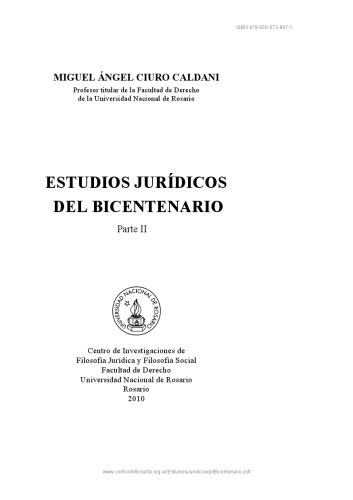 Estudios jurídicos del Bicentenario. Parte II