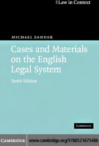 Cases and materials on the English legal system