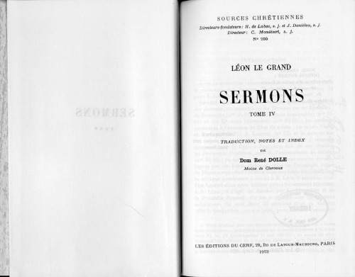 Sermons 65-98. Éloge de saint Léon, index.