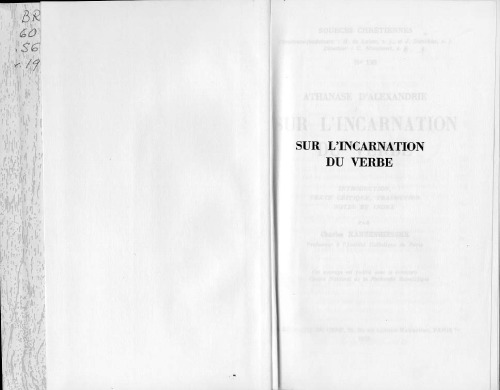 Sur l’incarnation du Verbe