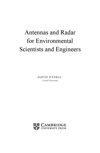 Antennas and Radar for Environmental Scientists and Engineers
