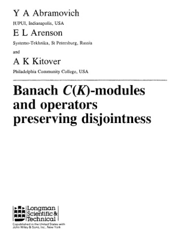 Banach C (K) Modules and Operators Preserving Disjointness