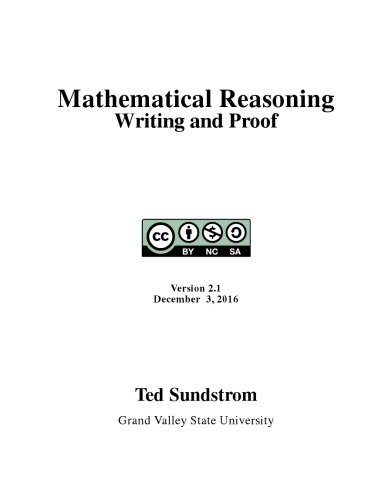 Mathematical reasoning. writing and proof