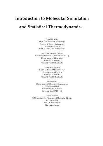 Introduction to molecular simulation and statistical thermodynamics [draft]