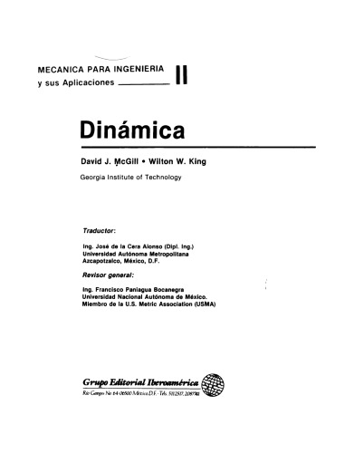 Mecánica para ingeniería y sus aplicaciones