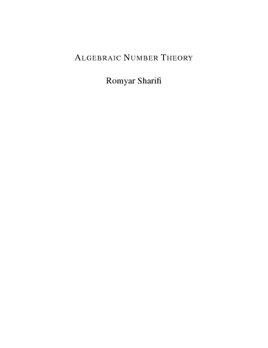 Algebraic Number Theory