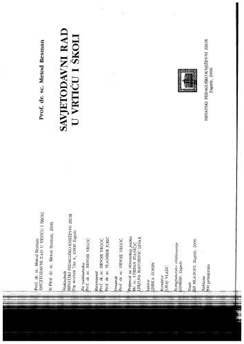 Savjetodavni rad u vrticu i skoli