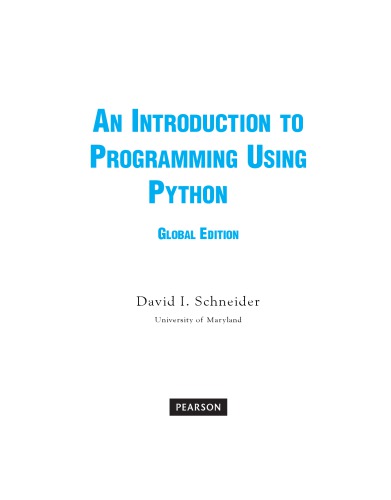 An Introduction to Programming using Python
