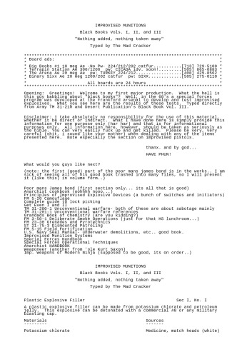 IMPROVISED MUNITIONS Black Books