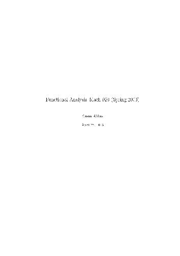 Functional Analysis-Math 920 (Spring 2003)
