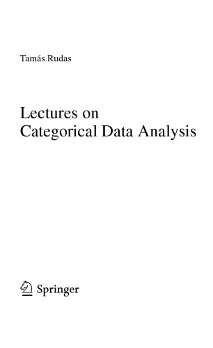 Lectures on Categorical Data Analysis