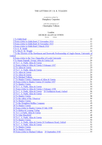 The letters of J.R.R. Tolkien: a selection