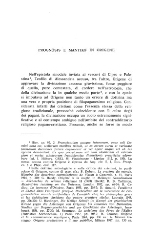 Prognōsis e Mantikē in Origene  - 1989 - Augustinianum 29 (1/3):281-306, Origen of Alexandria