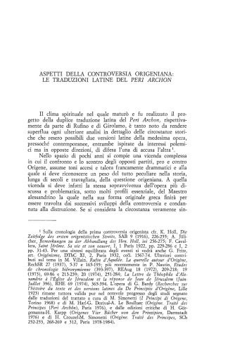 Aspetti della controversia origeniana,  Augustinianum 26 (1-2):191-205 (1986), Origen of Alexandria