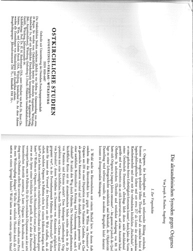 Die alexandrinischen Synoden gegen Origenes