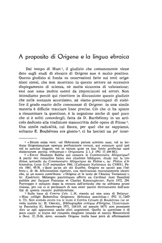 A proposito della presenza di Origene in Praedestinatus. - 1986 - Augustinianum 26 (1):229-240. Origen of Alexandria