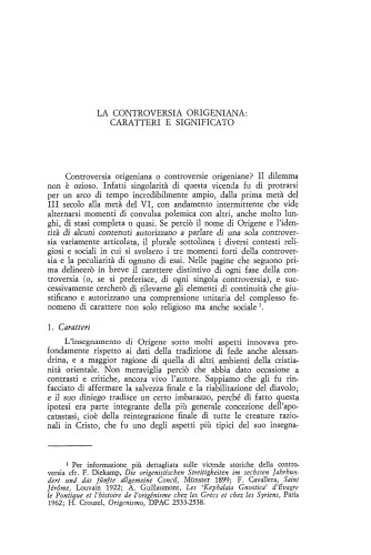 La controversia origeniana caratteri e significato, Augustinianum Volume 26, Issue 1/2, August 1986, Pages 7-31. Origen of Alexandria