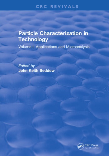 Particle characterization in technology vol I Applications and Microanalysis