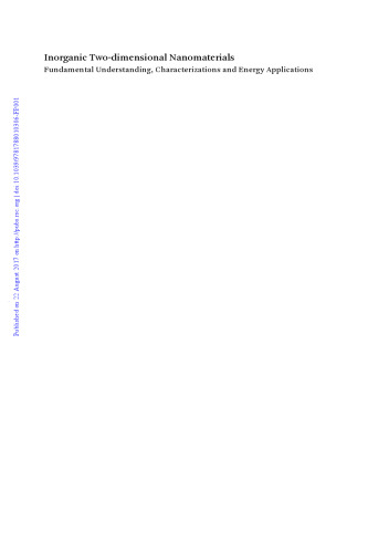 Inorganic two-dimensional nanomaterials : fundamental understanding, characterizations and energy applications