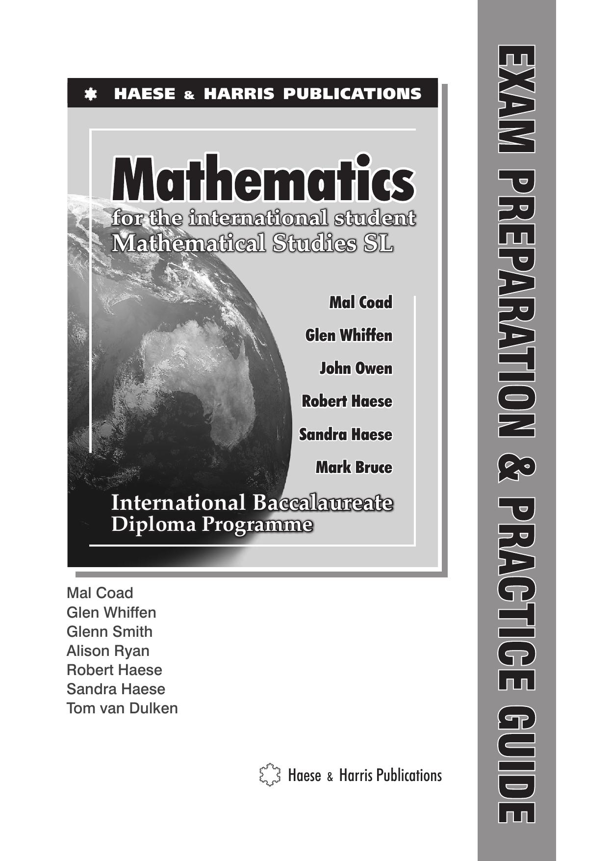 Mathematic Studies Examination, Preparation, And Practice Guide