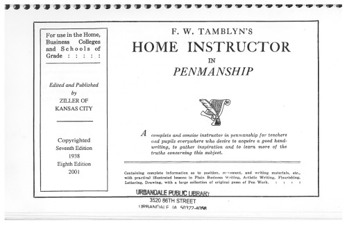 FW Tamblyns’s Home Instructor in Penmanship