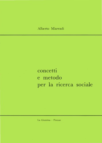 Concetti e metodo per la ricerca sociale