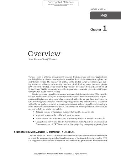 On-site Generation of Hypochlorite (M65): AWWA Manual of Practice