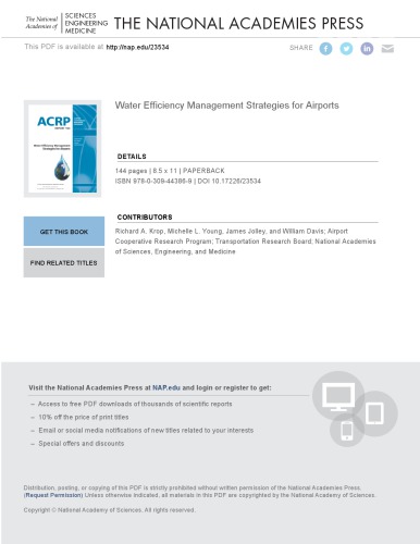 Water efficiency management strategies for airports