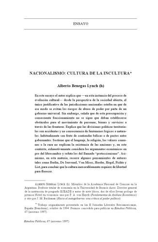 Nacionalismo : cultura de la incultura